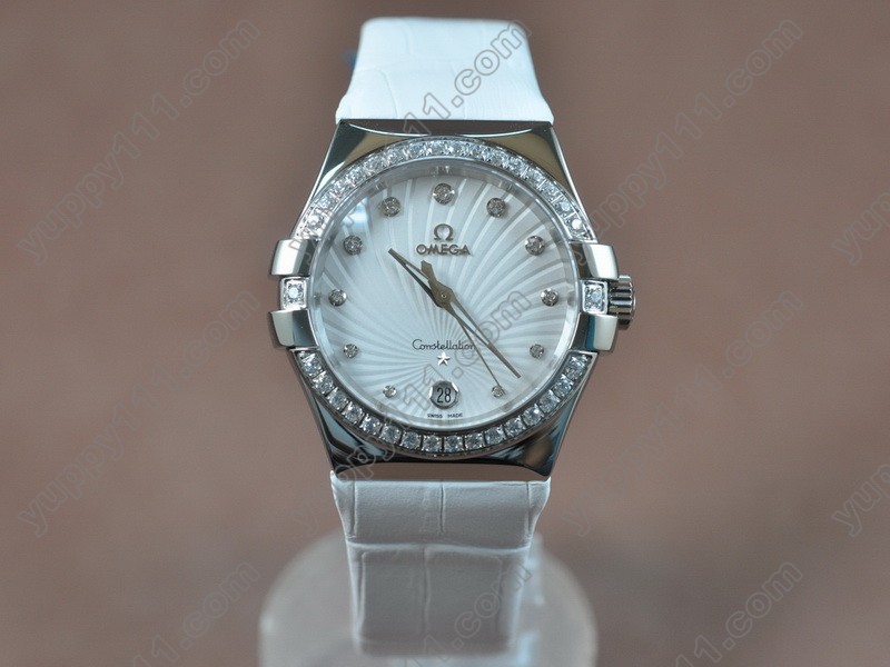 オメガOmega Constellation Ladies SS/Dia/LE White Swiss Ronda Quartzクオーツ