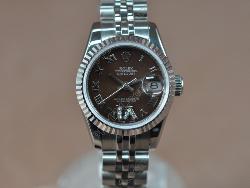 ロレックスRolex DateJust 25mm SS/Brown Swiss Eta 2671-2 Auto自動巻き