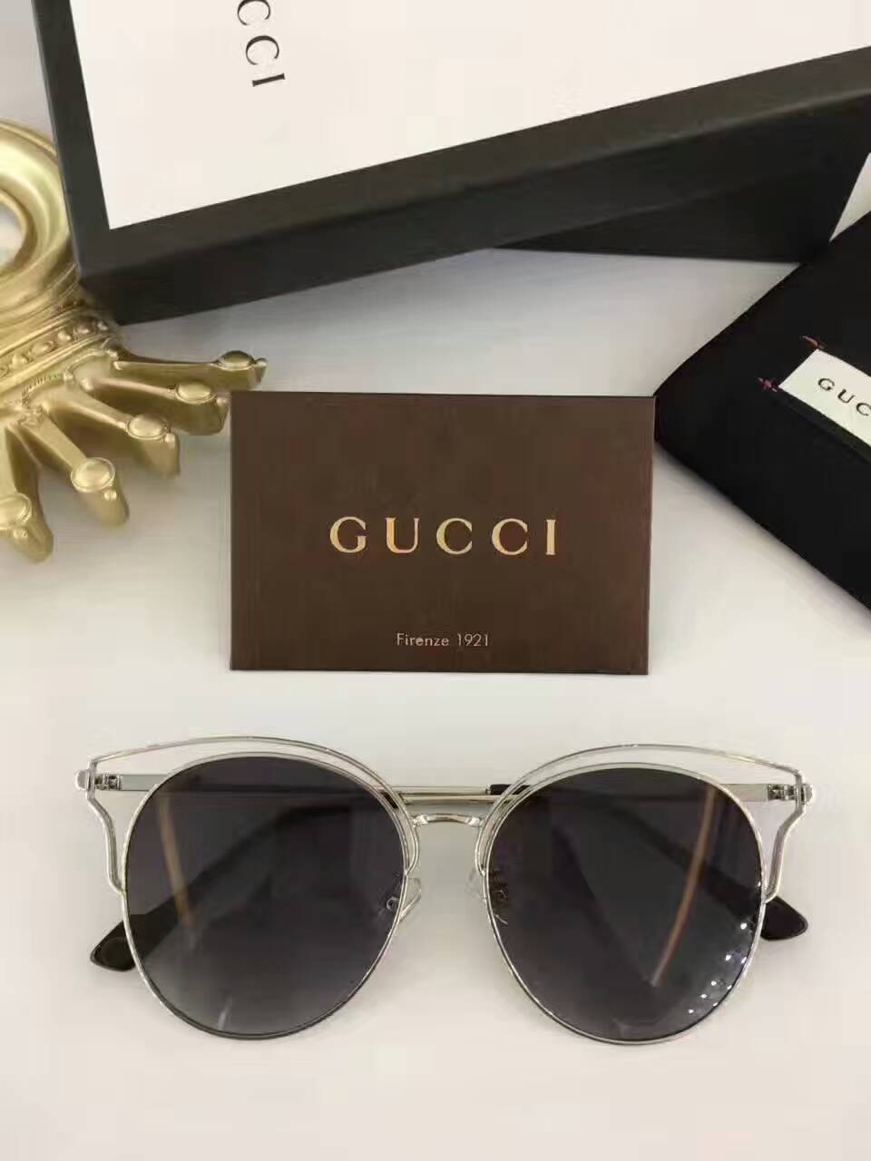 グッチコピー サングラス 2024新作GUCCI レディース ビッグフレーム サングラス gg177713-1