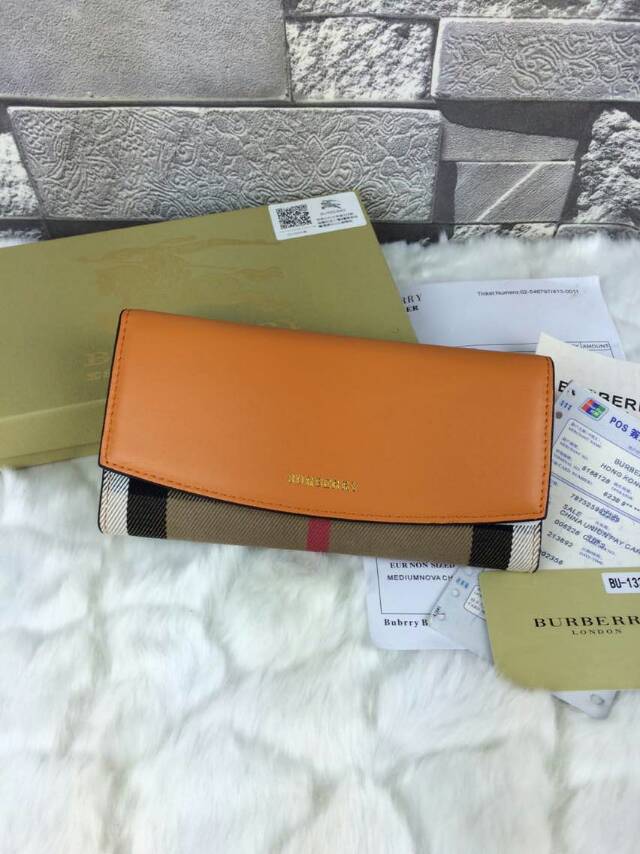 バーバリーコピー 財布 2024春夏新作 BURBERRY レディース チェック柄 二つ折り長財布 buwallet150531-2