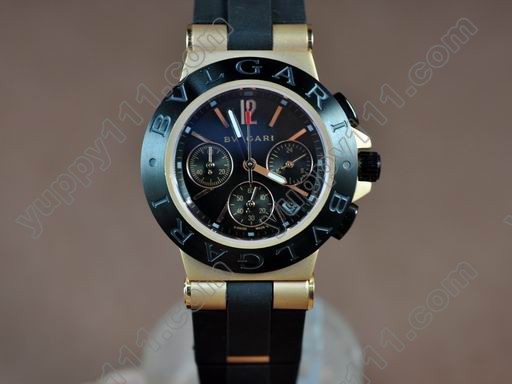 ブルガリBvlgari Diagono Aluminium Chrono os20 RGクオーツストップウォッチ