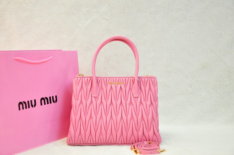 ミュウミュウコピー バッグ MIUMIU 2014春夏新作 ピンク レディース 2way ラムスキン ハンドバッグ/ショルダーバッグ 0941a-6