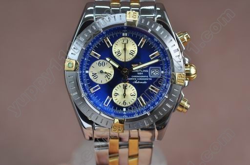 ブライトリングBreitling Chronomat Evolution Ult V3 TT/TT Blue Stk A-7750自動巻き