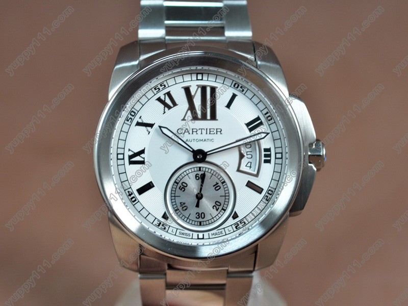 カルティエCartier Calibre de Cartier SS White Dial on SS Bracelet A-2824自動巻き