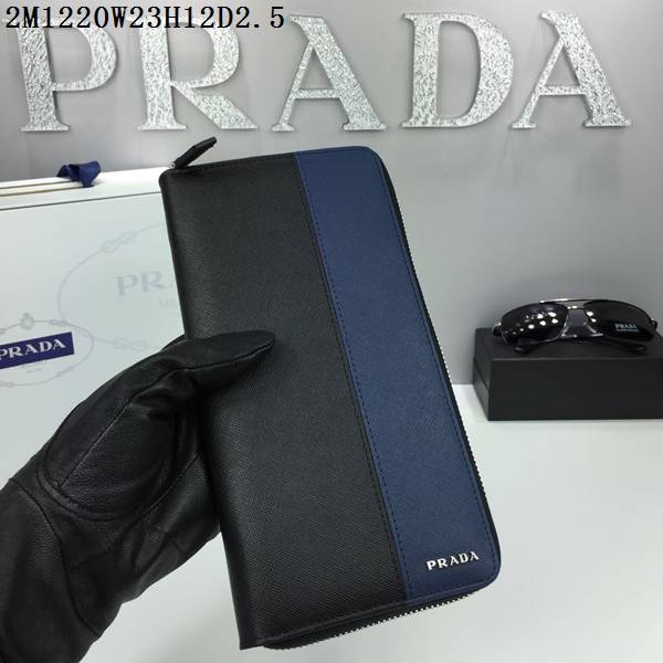 プラダコピー 財布 PRADA 2024春夏新作 高品質 メンズ ラウンドファスナー長財布 2m1220-6