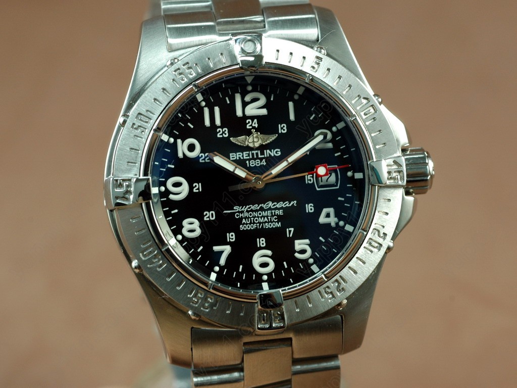 ブライトリングBreitling Superocean Steelfish SS Black Asia Eta 2824-2自動卷