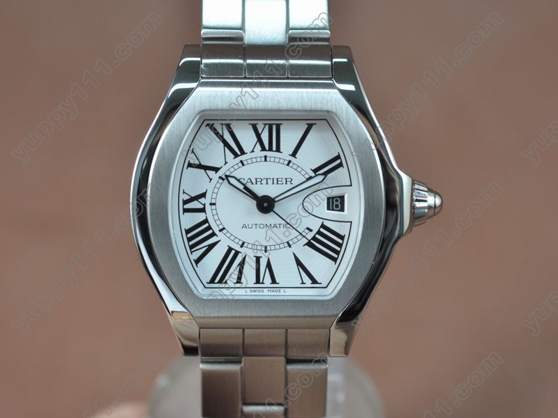 カルティエCartier Men Roadster SS White dial Swiss Eta SW200-1自動巻き