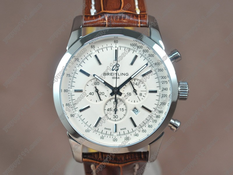 ブライトリングBreitling Transocean Chrono SS/LE White dial Jap-OS20クォーツストップウォッチ