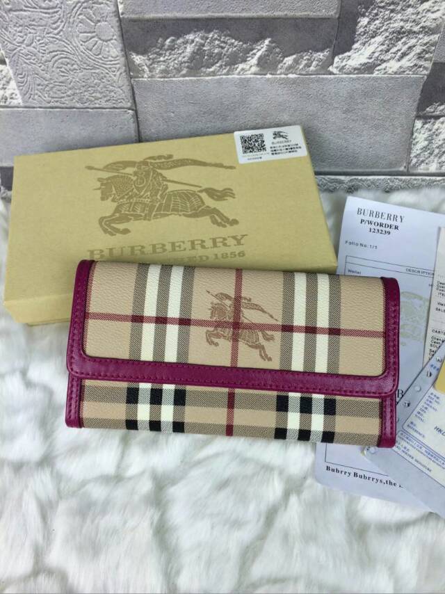 バーバリーコピー 財布 BURBERRY 2024春夏新作 チェック柄 三つ折長財布 buwallet150603B-3