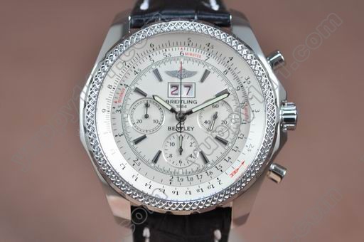 ブライトリングBreitling Bentley 6.75 Big Date Chrono LE White A-7750 Sec@3自動巻き