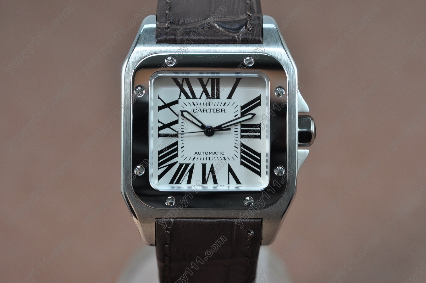 カルティエCartier Santos SS/Le/White Swiss Eta 2671-2 Auto Movt 28800bph自動巻き