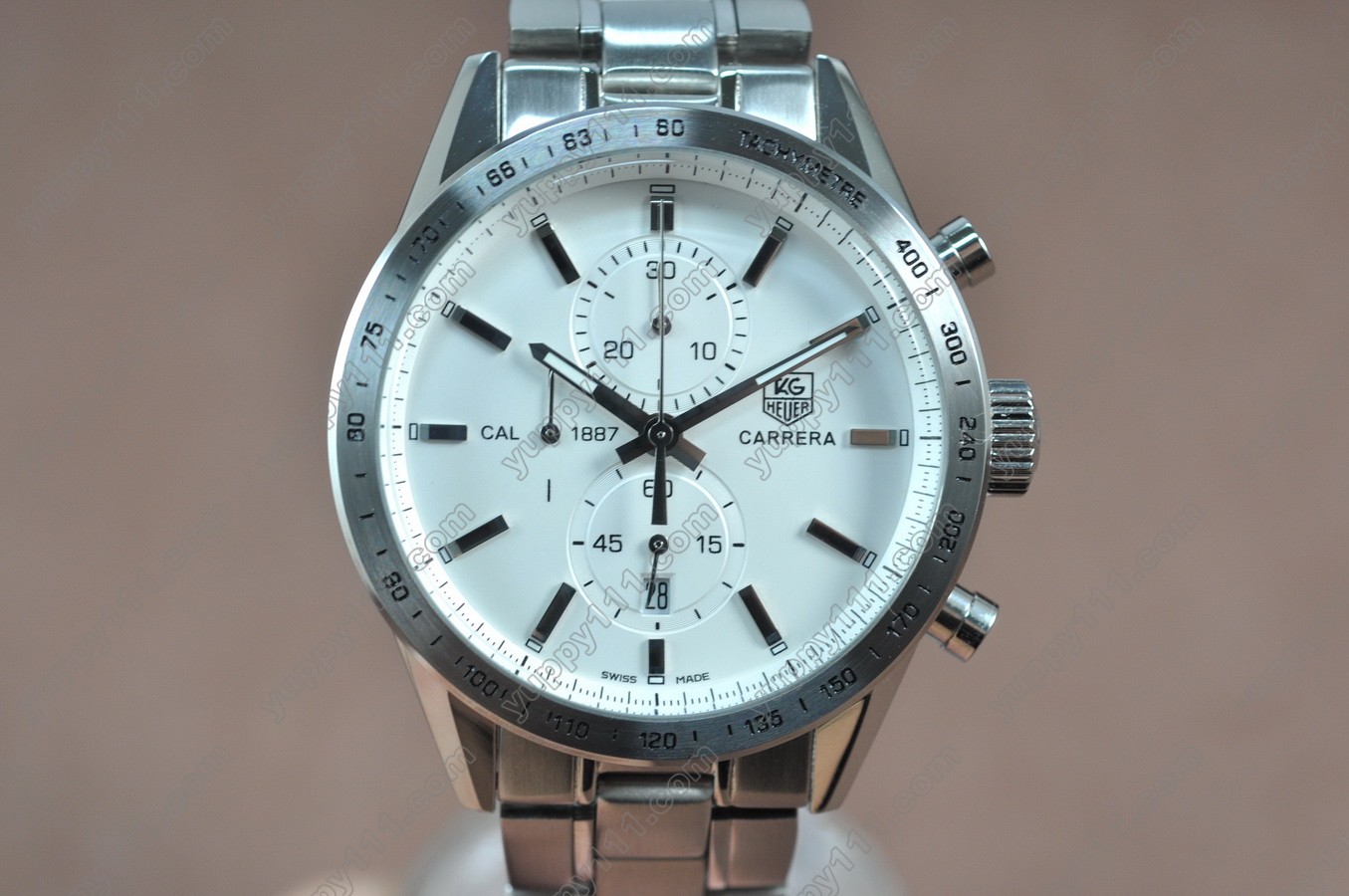 タグホイヤーTag Heuer Carrera 41mm SS/White Japan OS10 Quartz Movtクオーツ