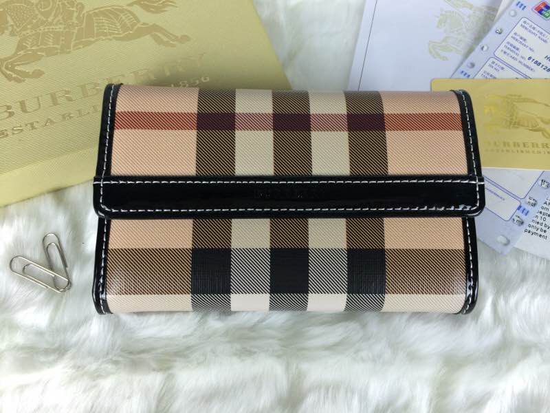 バーバリーコピー 財布 2024春夏新作 BURBERRY 男女兼用 チェック柄 三つ折長財布 buwallet150611-4