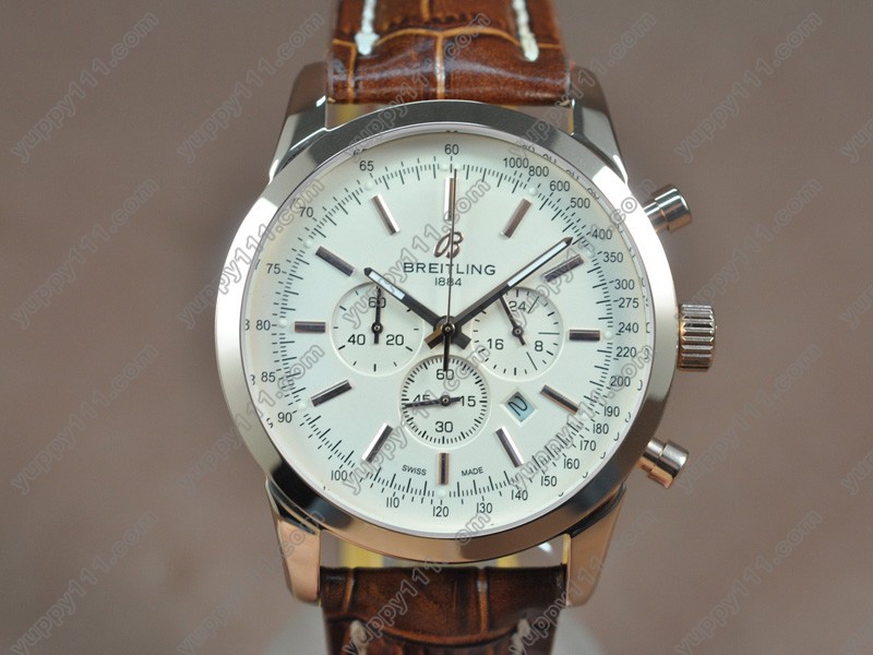 ブライトリングBreitling Transocean Chrono RG/LE White dial Jap-OS20クォーツストップウォッチ