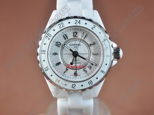 シャネルChanel J12 GMT White Ceramic Asia 2813 21J自動巻