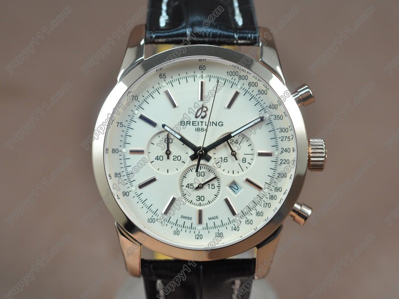 ブライトリングBreitling Transocean Chrono RG/LE White dial Jap-OS20クォーツストップウォッチ