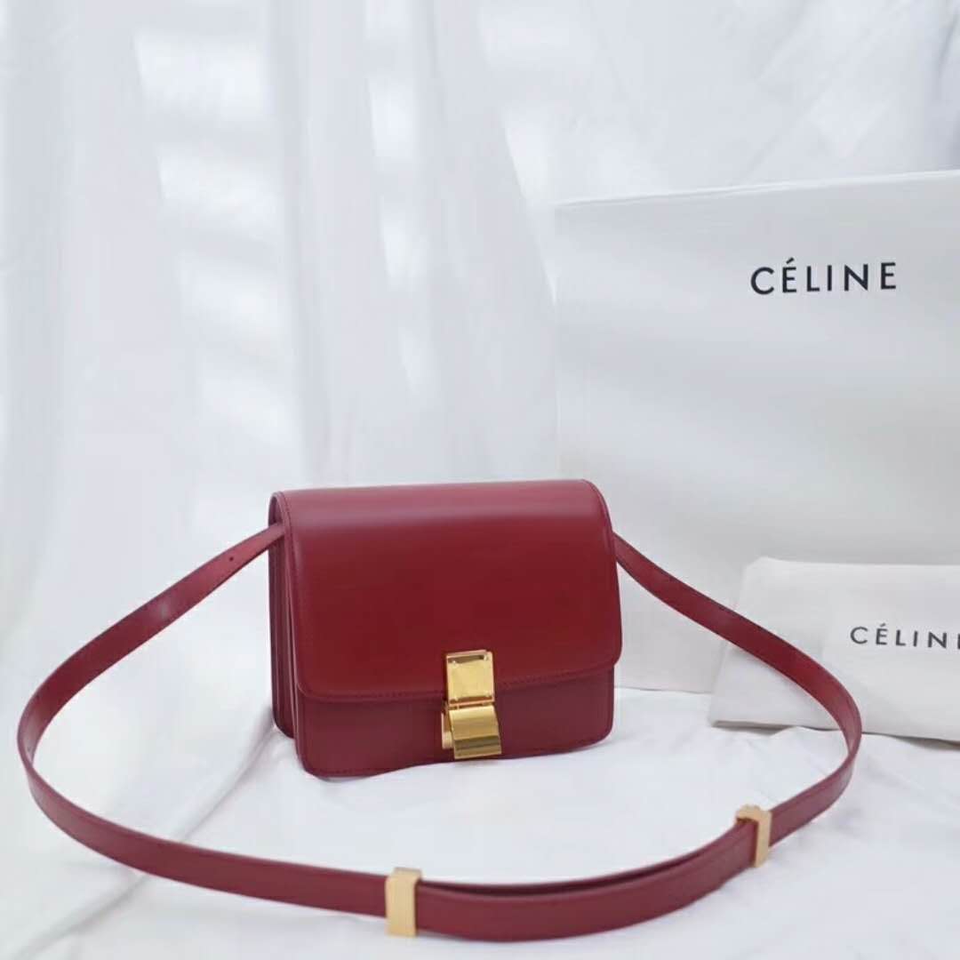 セリーヌ偽物バッグ CELINE 2024新作 カーフスキンボックスのスモールクラシックバッグ 164183