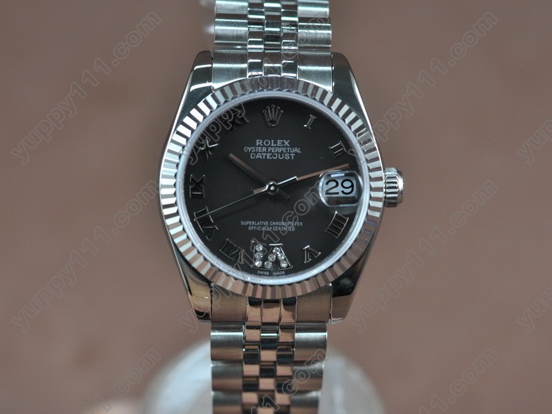 ロレックスRolex Date Just Mid SS/SS Black Swiss Eta 2836-2自動巻き