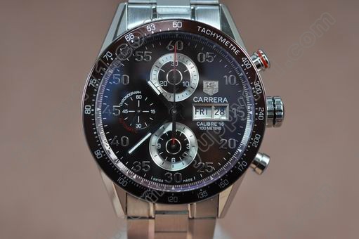 タグホイヤーTag Heuer Carrera 43mm Chrono SS/SS Brown A-7750自動巻き