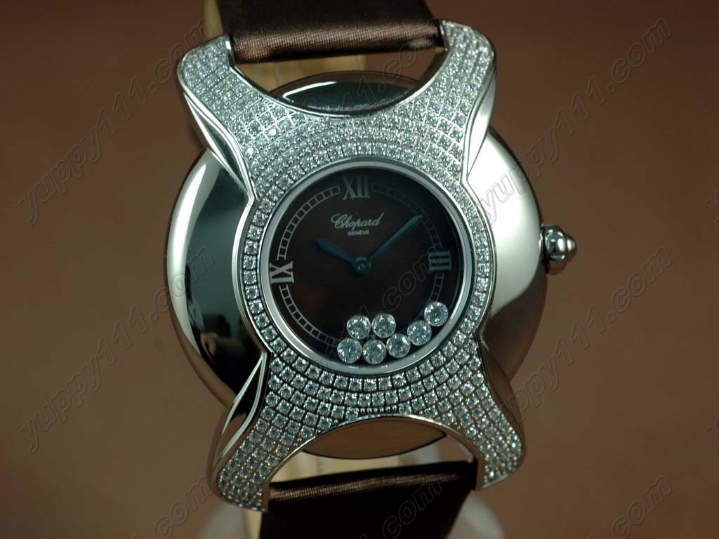 ショパールChopard Happy Sports Diamonds SS/LE Black Swiss Qtz腕時計