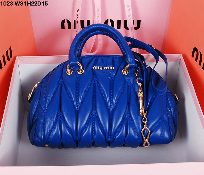 ミュウミュウコピー バッグ 2014新作 MIUMIU ブルー ハンドバッグ レディース 人気 2wayバッグ 1023-4