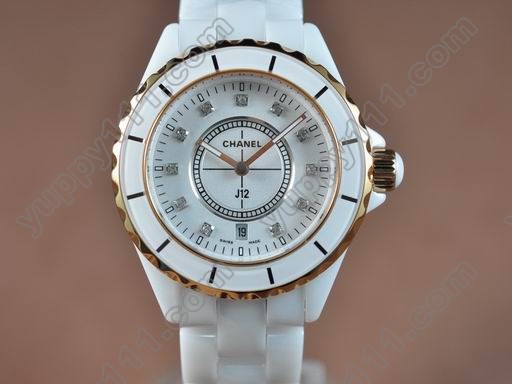 シャネルChanel J12 TT White Ceramic Diam Markers Ladies Japanese Quartクオーツ