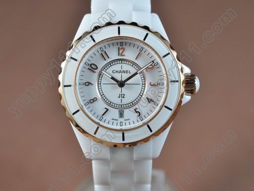 シャネルChanel J12 TT White Ceramic Num Markers Ladies Japanese Quartzクオーツ