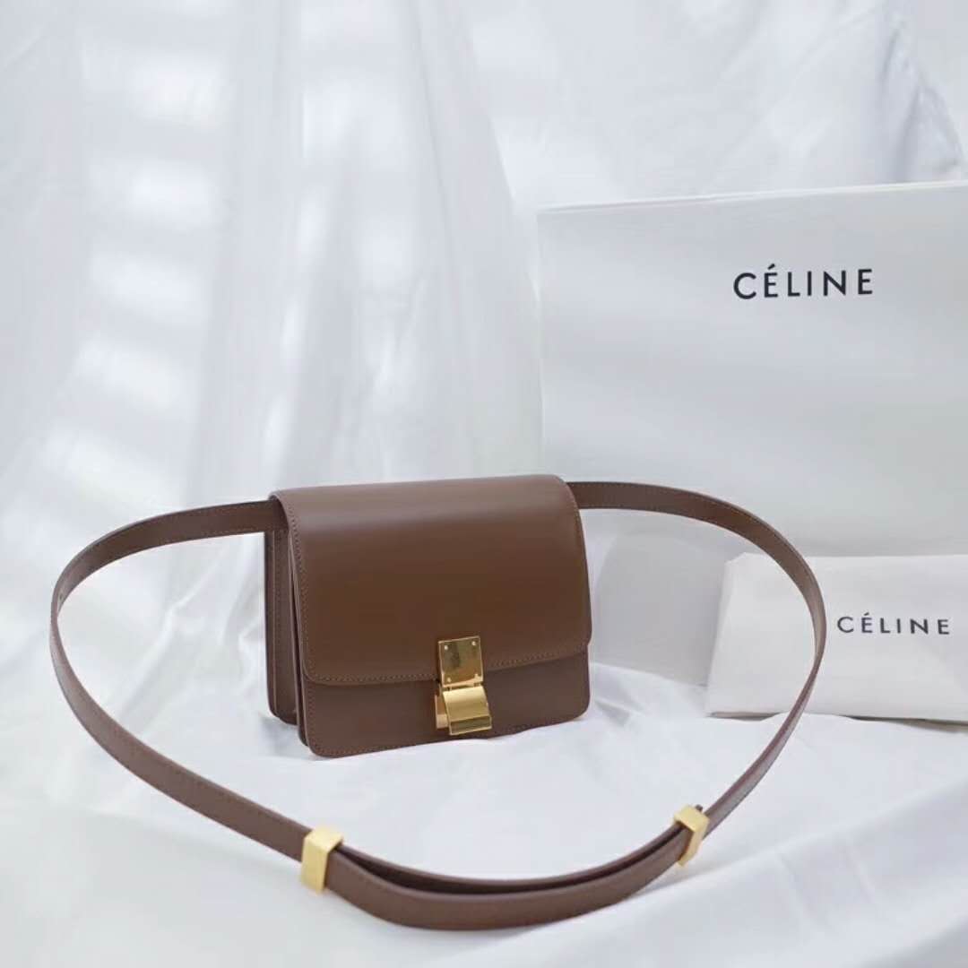 セリーヌ偽物バッグ CELINE 2024新作 カーフスキンボックスのスモールクラシックバッグ 164183