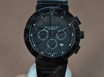 ブルガリBvlgari Bvlgari Bvlgari PVD Black Japan OS20 Quartzクオーツストップウォッチ