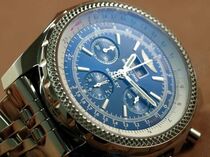 ブライトリングBreitling Bentley 6.75 Big Date Chrono SS Blue A-7750 Sec@3自動巻き