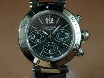 カルティエCarter Pasha Seatimer Chrono SS/RU Black Asia 7750自動巻き