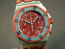 オーデマ・ピゲAudemars Piguet Royal Oak Chrono WG/RU Diamond Bez Orange A-7750自動巻き