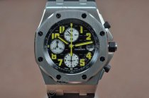 オーデマ・ピゲAudemars Piguet Royal Oak Chronograph SS/LE Black/Yellow A-7750 Sec@12自動巻き