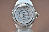 シャネルChanel J12 Joaillerie Ladies White/White/Clear Asian 2813自動巻き