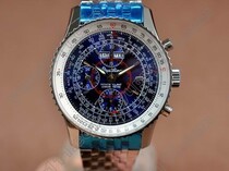 ブライトリングBreitling Montbrilliant Datora SS Blue Asia 7750 Working Chronos自動巻き