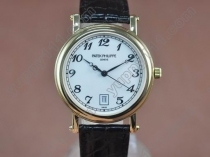 パテックフィリップPatek Philippe Genuine 18K Gold Plated Eta 2892 Automation Movement自動巻き