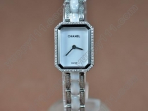 シャネルChanel Ladies Premiere White SS/Ceramic/Diamonds Jap Qtz/Boxクオーツ