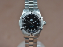 タグホイヤーTag Heuer Aquaracer Ladies SS/SS/Diam Black Swiss Eta Quartz 800