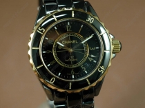 シャネルChanel J12 Oversize TT Black Ceramic Num Markers Men Asia 2836自動卷