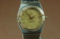 オメガOmega 18K Wrapped TT Men Diam Bezel Gold Diamond Eta 2836自動卷き