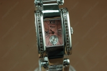 ショパールChopard Las Strada Ladies SS/Brn-Diam Dark Pink Swiss Qtz脕時計 c/w Box