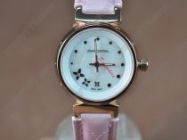 ルイヴィトンLouis Vuitton Tambour Ladies Diamonds RG/LE White Dialクオーツ