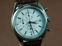 パテックフィリップPatek Philippe Classics Complications SS Case White Dial Brown Strap Japan OS20クオーツストップウォッチ