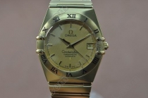 オメガOmega Constellation 18K Wrapped TT Men Roman Bezel Swiss Eta 2836 1100自動巻き