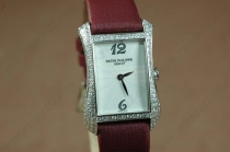 パテックフィリップ Patek Philippe SS Case Diamond White Dial Purple Swiss Quartz Movementクオーツ