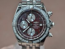 ブライトリングBreitling Chronomat Evolution SS Brown/Diam Asia 7750 28800bph自動巻き