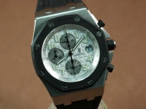 オーデマ・ピゲAudemars Piguet Royal Oak Chronograph SS/RU White A-7750 Sec@12自動巻き