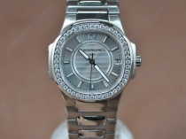 パテックフィリップPatek Philippe Nautilis Jumbo Ladies SS/SS/Diam White Swiss Quartクオーツ