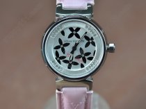 ルイヴィトンLouis Vuitton Tambour Ladies Diamonds SS/LE White Dialクオーツ