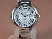 カルティエCartier Ballon Bleu de Cartier Men SS White Swiss Eta 2824自動巻き